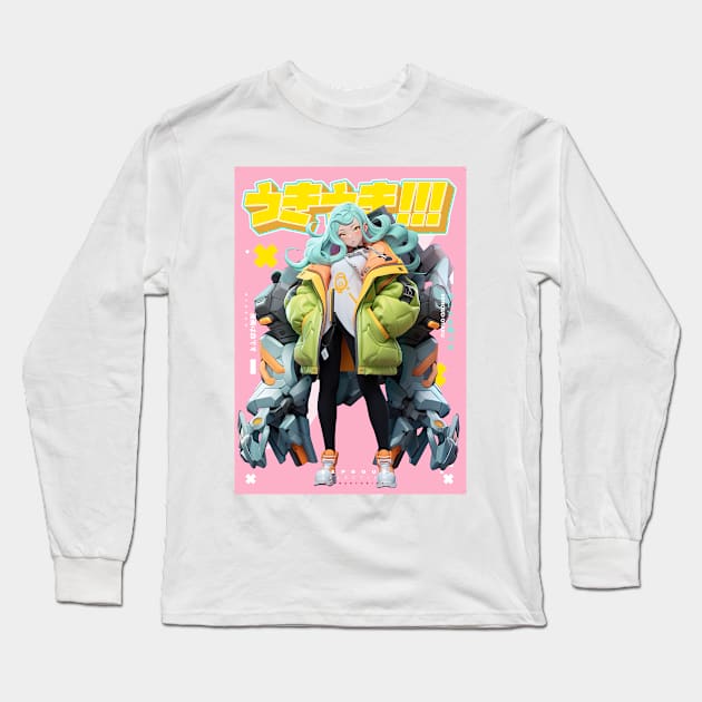 うきうき Ukiuki Girl - Be Proud Selection | Anime Manga Cute Pop Art Design | PROUD OTAKU Long Sleeve T-Shirt by PROUD OTAKU